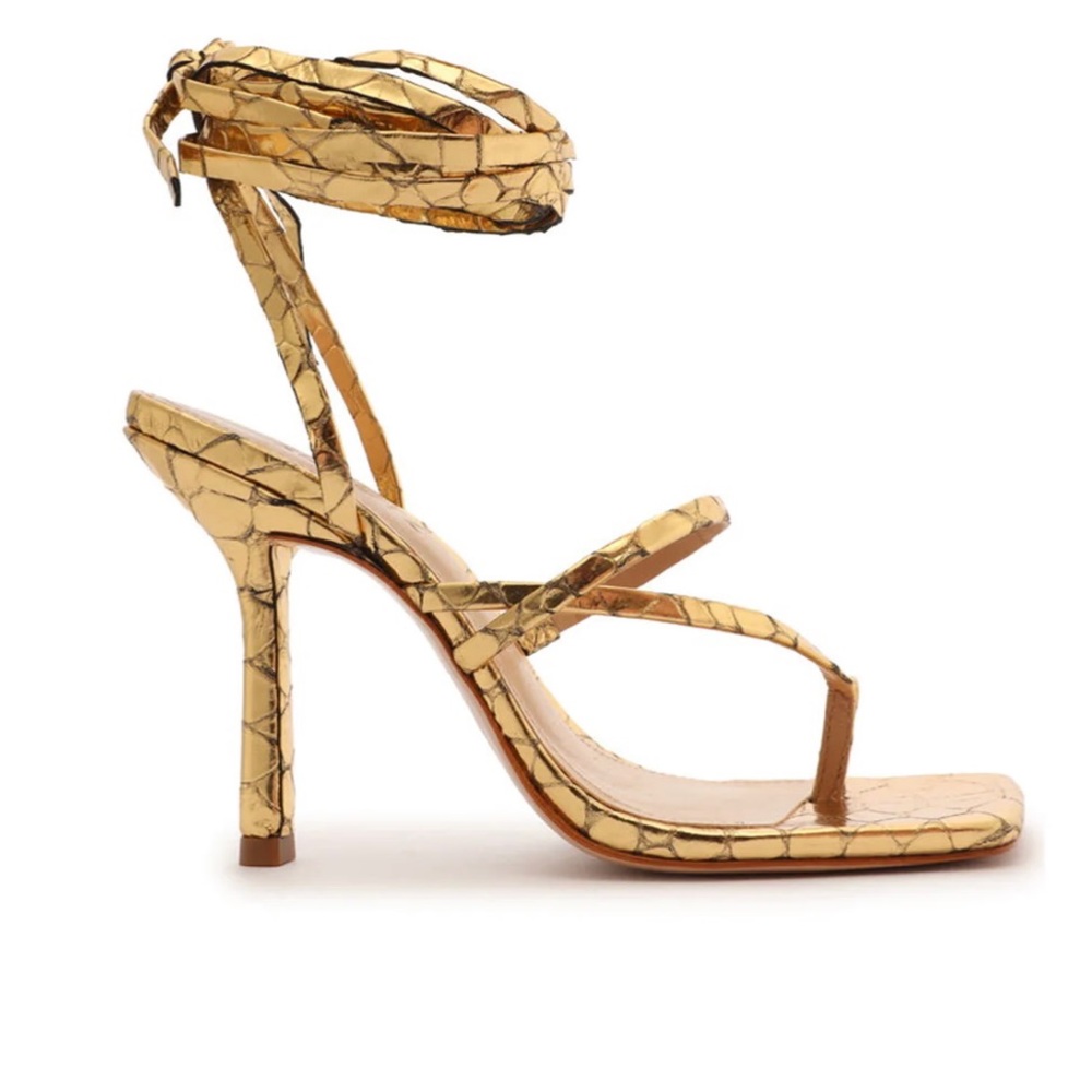 Gold Crafted in embossed metallic leather